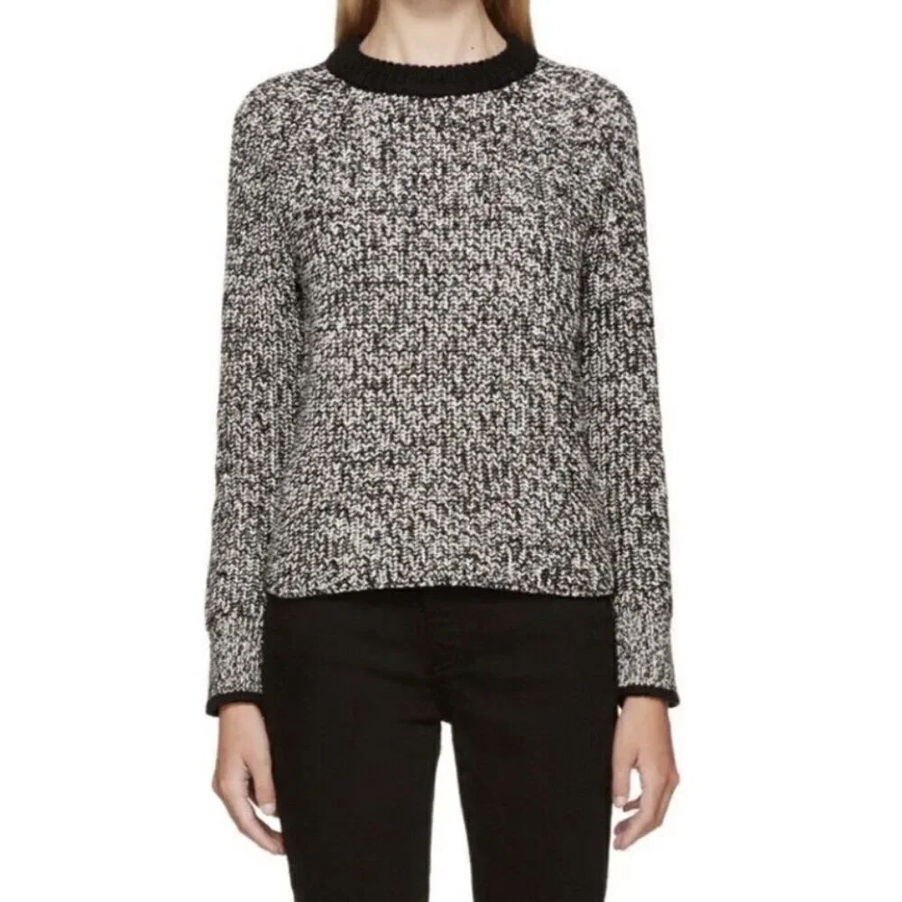 NWT - rag & bone Black/White Karen Crew Neck Sweater (Size S)